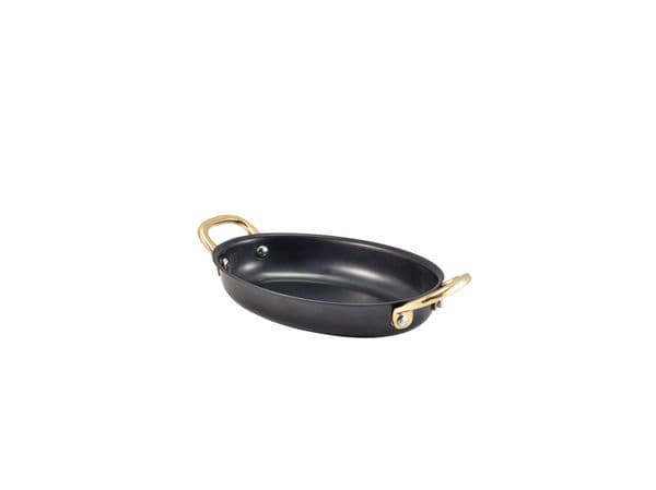 GenWare Black Vintage Steel Oval Dish 16.5 x 12.5cm Box Of 6