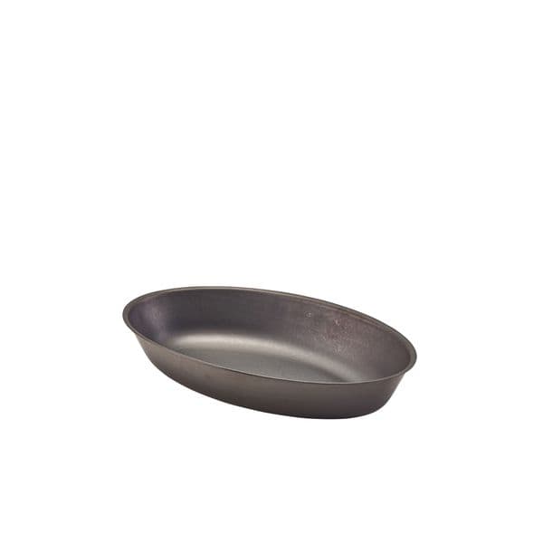 GenWare Black Vintage Steel Oval Dish 17.5 x 11cm Box Of 6