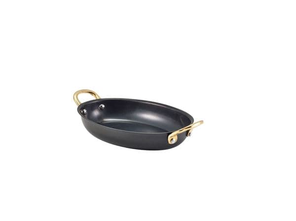 GenWare Black Vintage Steel Oval Dish 18.5 x 13.5cm Box Of 6
