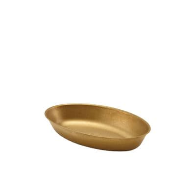 GenWare Gold Vintage Steel Oval Dish 17.5 x 11cm Box Of 6