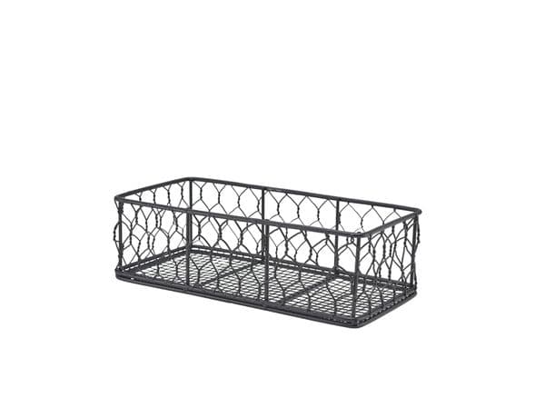 GenWare Rectangular Black Wire Basket 25 x 12 x 7.5cm Box Of 6