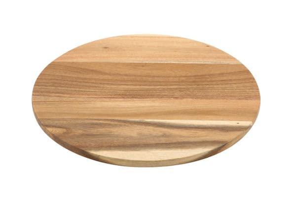 Genware Round Wood Serving/ Cake Board 33cm