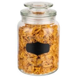 Glass Canister 1L 11x18cm (includes lid & labelling area)