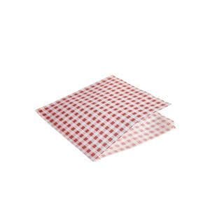 Greaseproof Paper Bags Red Gingham Print 17.5 x 17.5cm (1000)