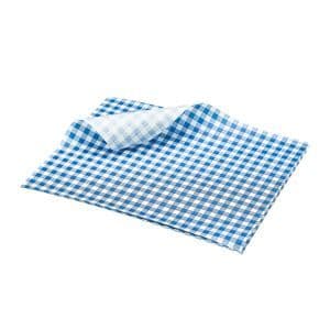 Greaseproof Paper Blue Gingham Print 25 x 20cm (1000)
