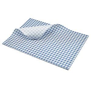 Greaseproof Paper Blue Gingham Print 35 x 25cm (1000)
