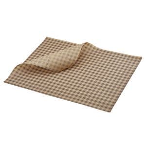 Greaseproof Paper Brown Gingham Print 35 x 25cm (1000)