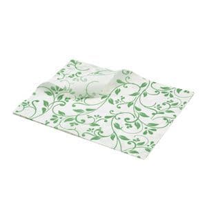 Greaseproof Paper Green Floral Print 25 x 20cm(1000)