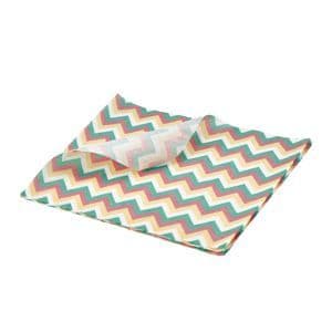 Greaseproof Paper Multicoloured Chevron Print 25 x 20cm (1000)