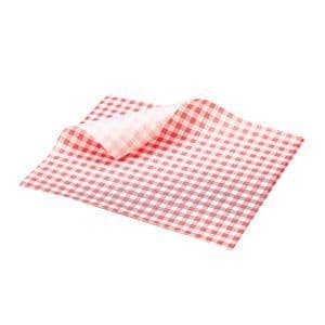 Greaseproof Paper Red Gingham Print 25 x 20cm (1000)