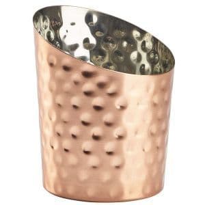 Hammered Copper Plated Angled Cone 9.5 x 11.6cm (Dia x H) Box Of 12