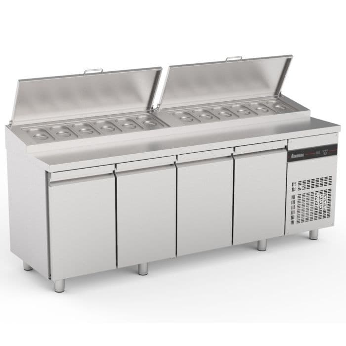 Inomak 4 door GN counter with raised collar