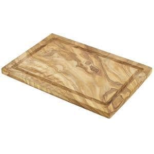 Olive Wood Serving Board W/ Groove 30 x 20cm+/-