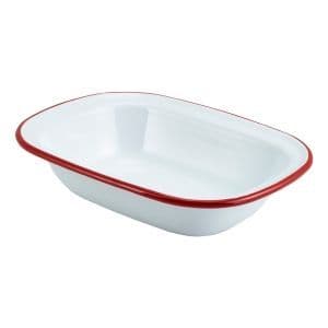 Rect Pie Dish Red Rim 20x15x4.5cm Box of 12