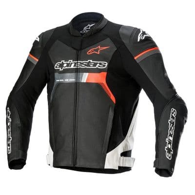 Alpinestars Gp Force Leather Jacket Black White Red Fluo