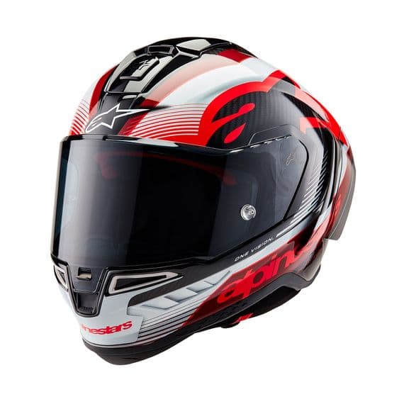 Alpinestars Supertech R10 Solid FIM Helmet Carbon Red White Black