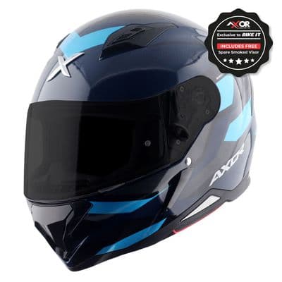 Axor Hunter SH890 Cornet Blue Helmet-with free spare smoked visor