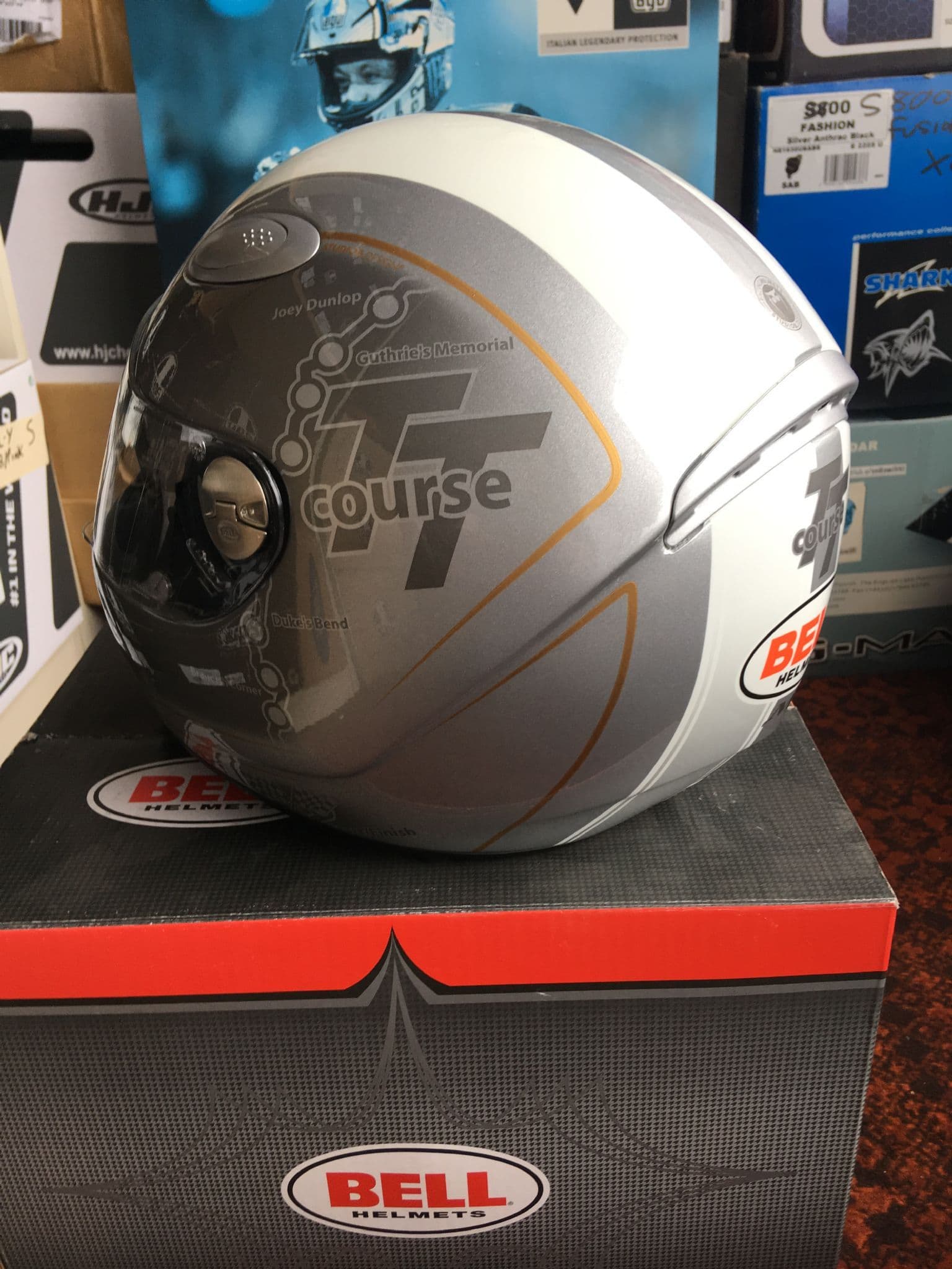 Bell M1 Isle of Man Helmet Silver