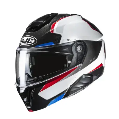 HJC I91 Felio Flip Front Helmet White Blue Red