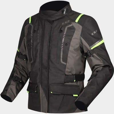 LS2 NARVIK LADIES JACKET BLACK-HI VIZ YELLOW