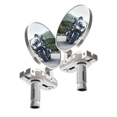 Oxford Bar End Mirrors - Silver