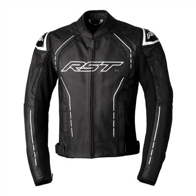 RST S1 CE Mens Leather Jacket Black/White