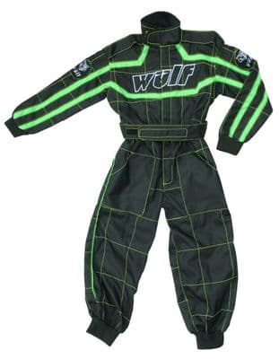Wulfsport MX Karting Suit -Black/Green - Kids