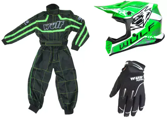Wulfsport MX Set Black/Green - Kids