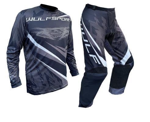 Wulfsport MX Top & Pants - Black - Kids