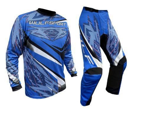 Wulfsport MX Top & Pants - Blue - Kids