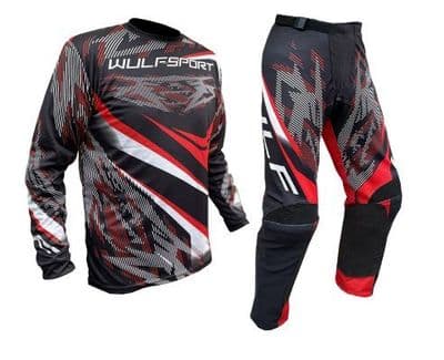 Wulfsport MX Top & Pants - Red - Kids