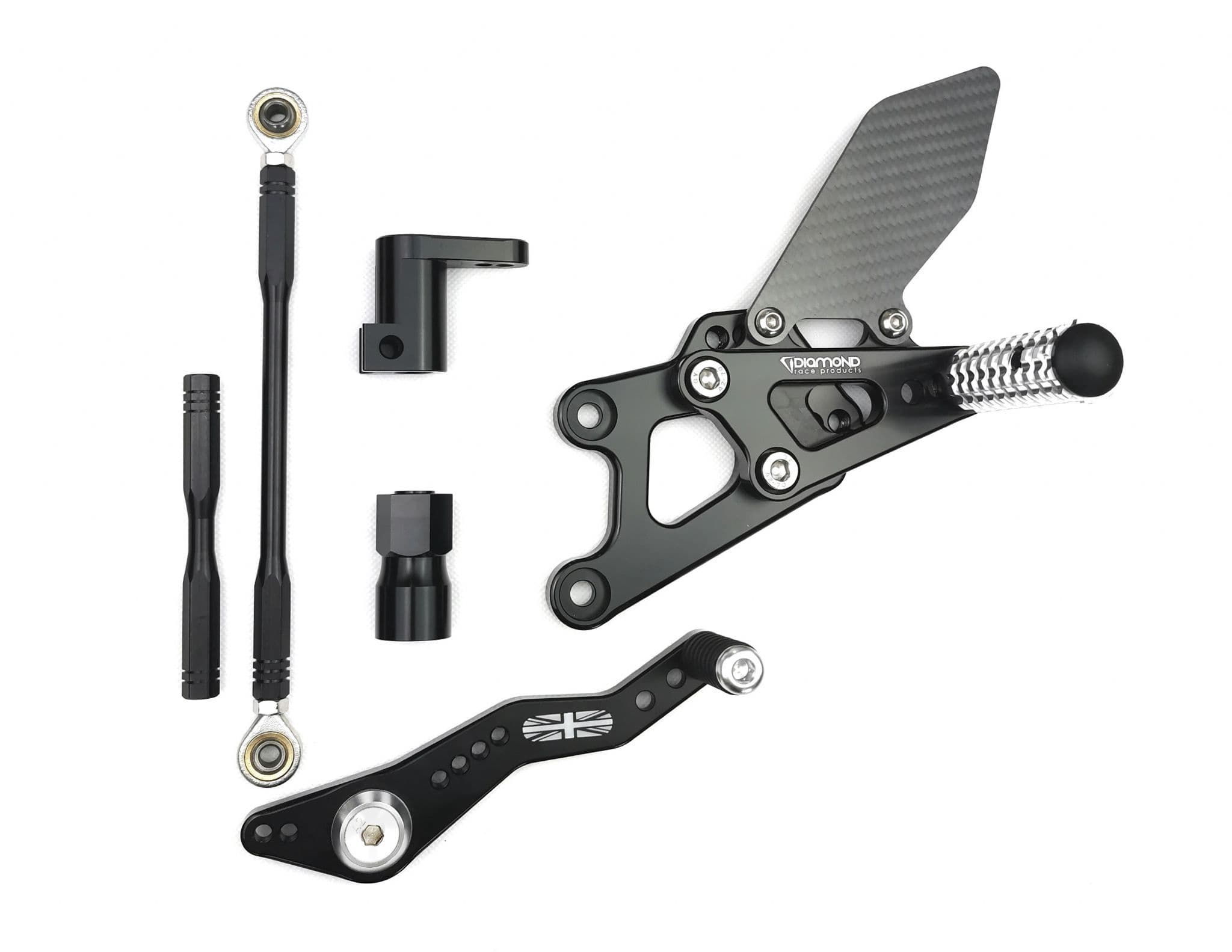 Honda Fireblade Rearsets from Diamond Race Products Now with Carbon