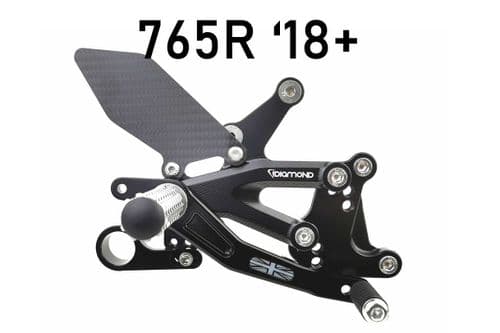 Triumph Daytona Moto2™ 765 Rearsets from Diamond Race Products - Now with Carbon Fibre!