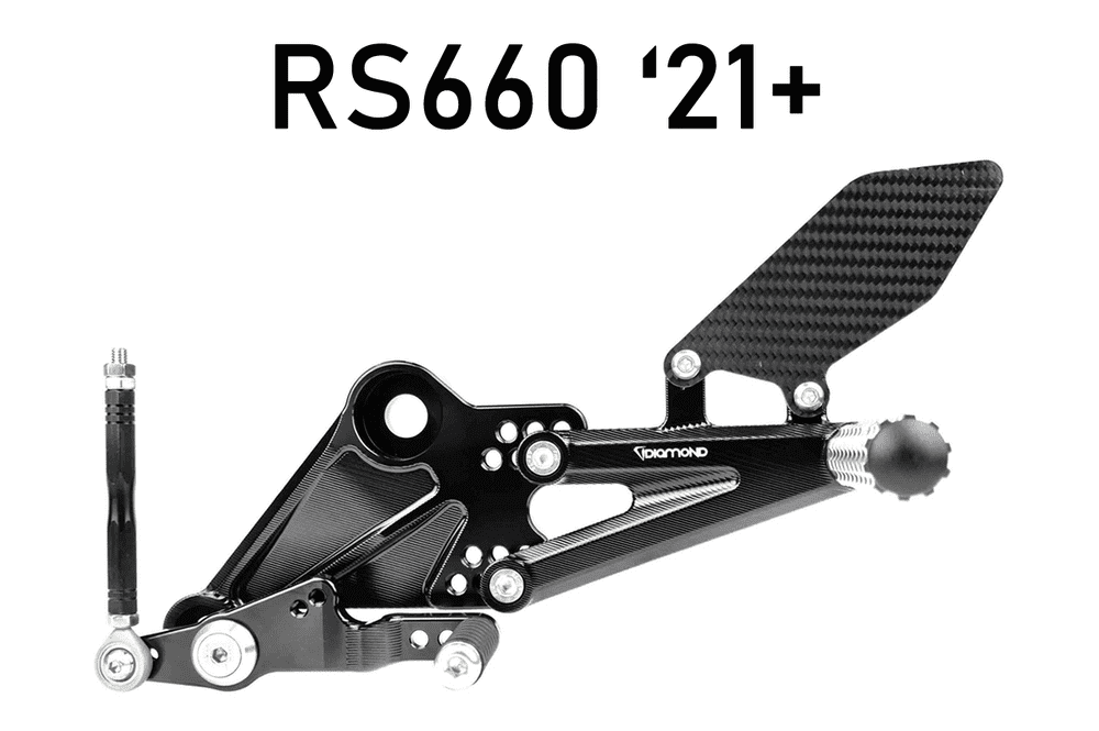 Aprilia RS660 Rearsets from Diamond Race Products - Now with Carbon Fibre!
