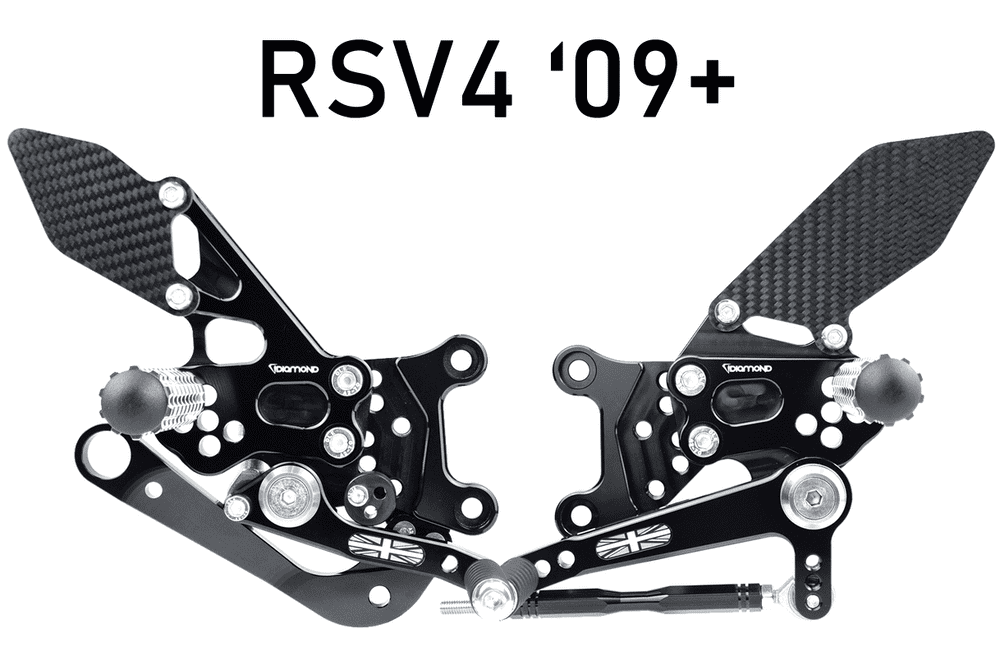 Aprilia footrest kits from Diamond - Lightweight & durable, with carbon ...