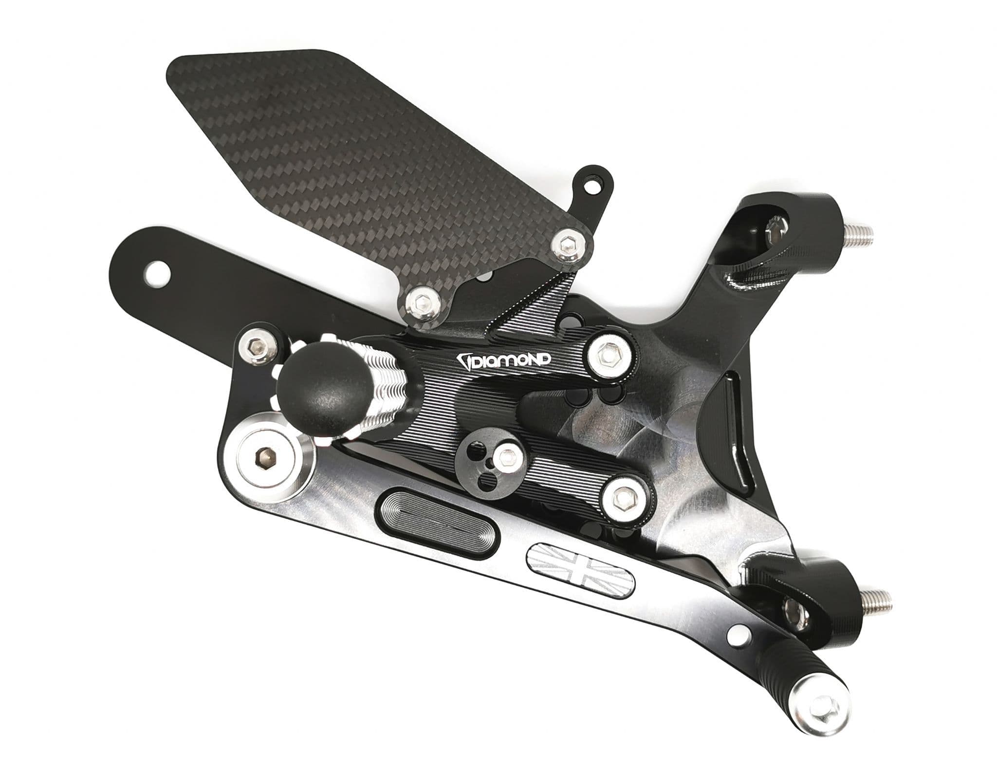 2019+ BMW S1000RR Rearsets from Diamond Race Products Now with Carbon