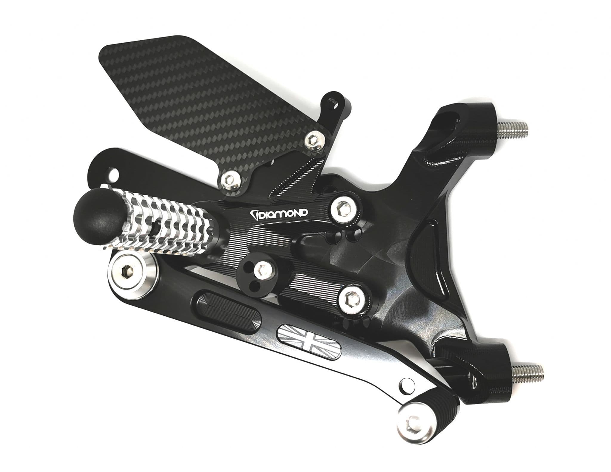 2019+ BMW S1000RR Rearsets from Diamond Race Products Now with Carbon