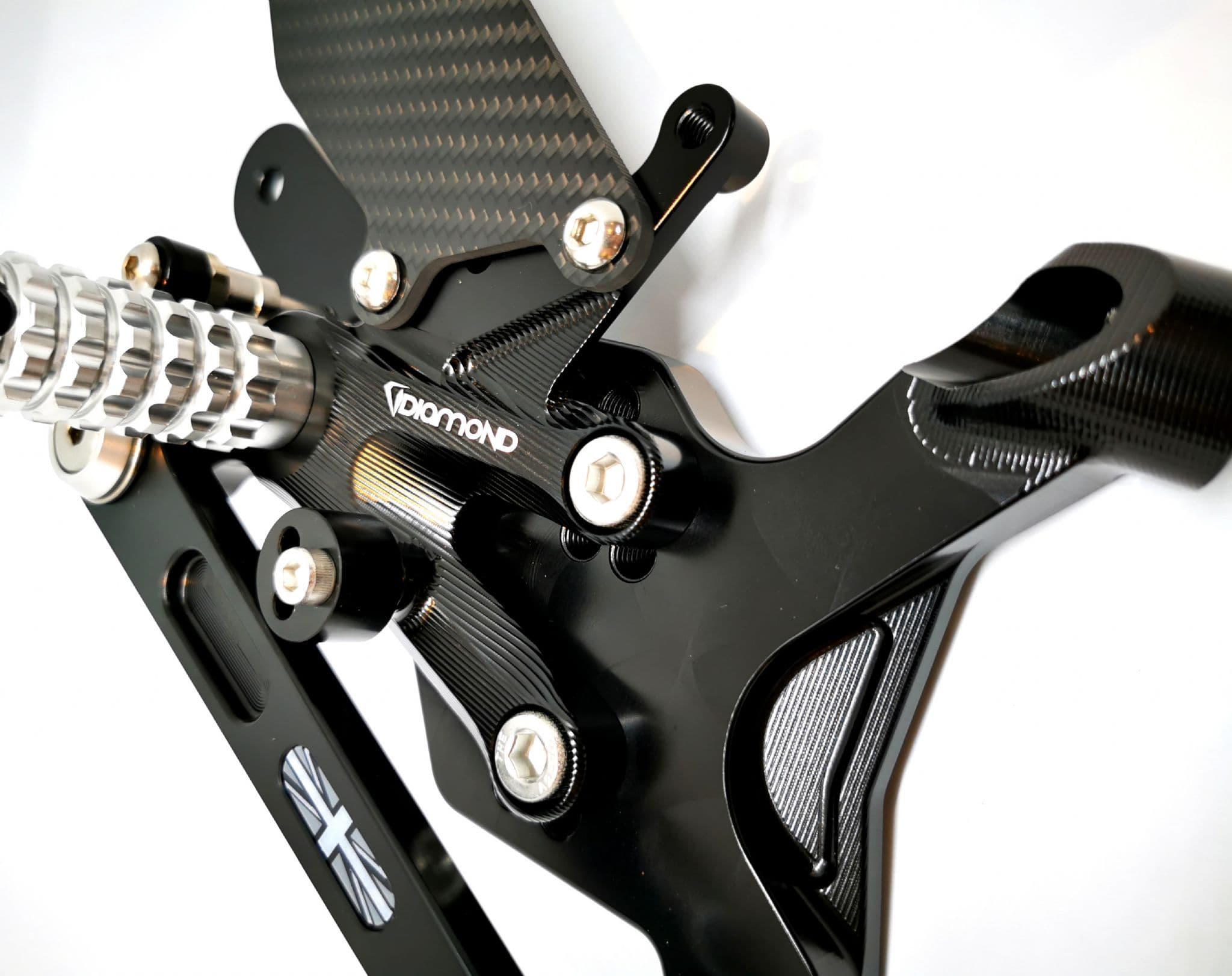 2019+ BMW S1000RR Rearsets from Diamond Race Products Now with Carbon