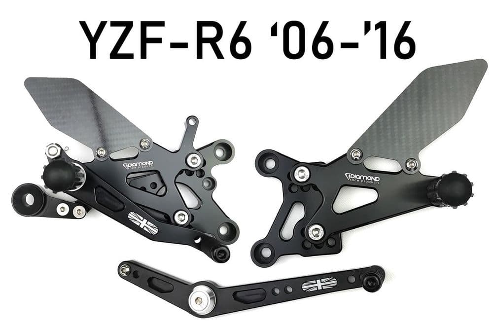 2002 Yzf R6 Rearsets Yamaha footrest kits from Diamond Race Products - Now with Carbon Fibre!