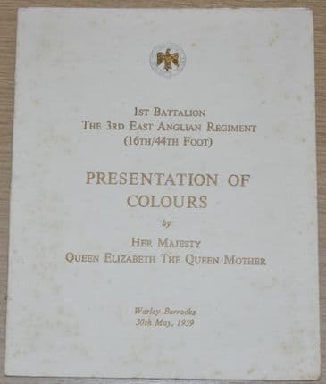 1st Battalion The 3rd East Anglian Regiment (16th/44th Foot), Presentation of Colours, 30th May 1959