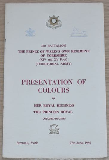 3rd Battalion The Prince of Wales's Own Regiment of Yorkshire Presentation of Colours 27th June 1964
