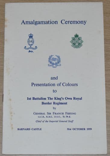Amalgamation Ceremony & Presentation of Colours to 1st Bn The Kings Own Royal Border Regiment 1959