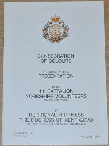 Consecration of Colours followed by their Presentation to the 4th Bn Yorkshire Volunteers, June 1989