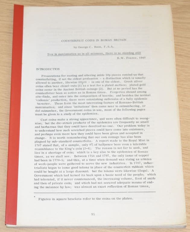 Counterfeir Coins in Roman Britain, by George C Boon