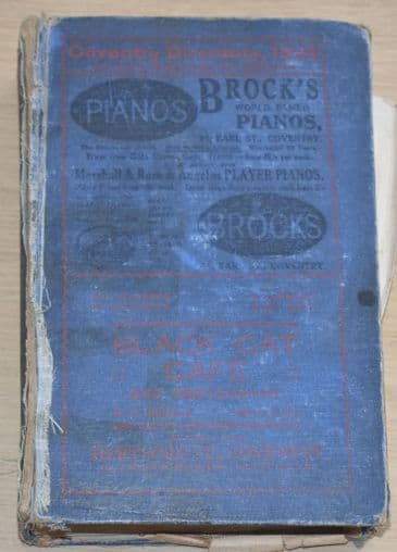 Directory of the City of Coventry and District, 1924 (VERY POOR CONDITION)