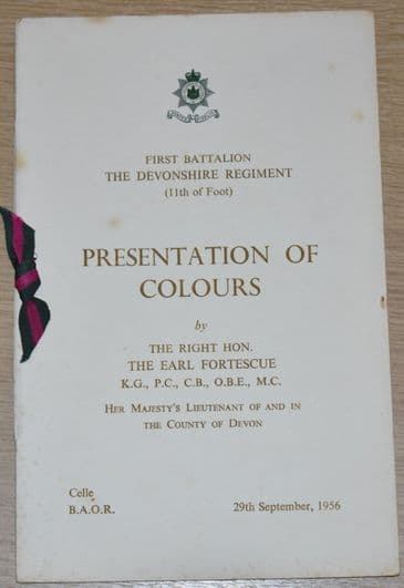 First Battalion The Devonshire Regiment (11th of Foot) Presentation of Colours, 29th September 1956