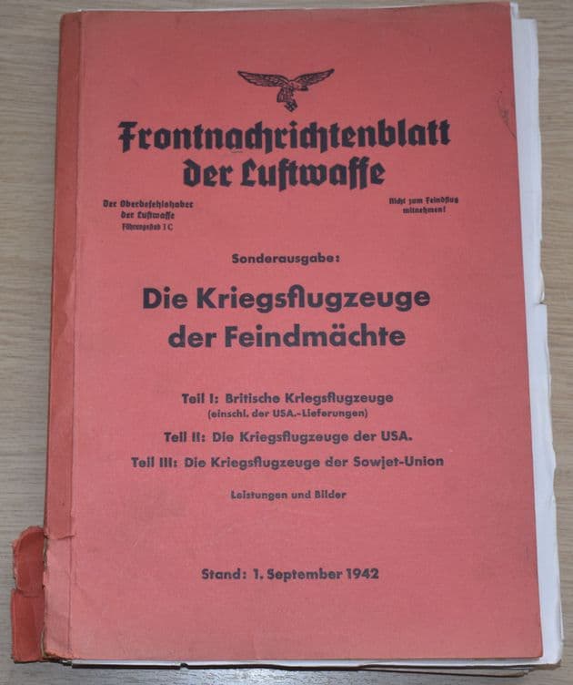Frontnachrichtenblatt der Luftwaffe, Sonderausgabe, Die Kriegsflugzeuge der Feindmachte