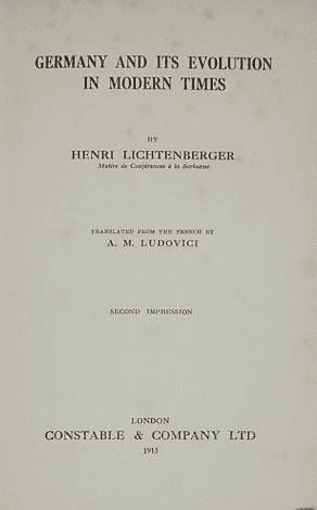 Germany and its Evolution in Modern Times, by Henri Lichtenberger