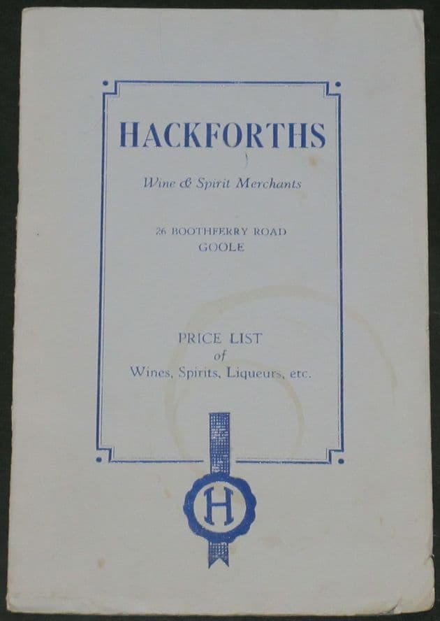 Hackforths Wine & Spirit Merchants (Goole) - Price List