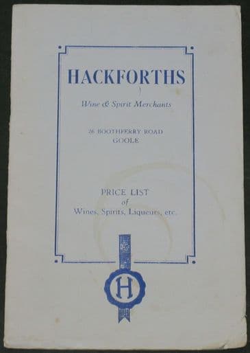 Hackforths Wine & Spirit Merchants (Goole) - Price List